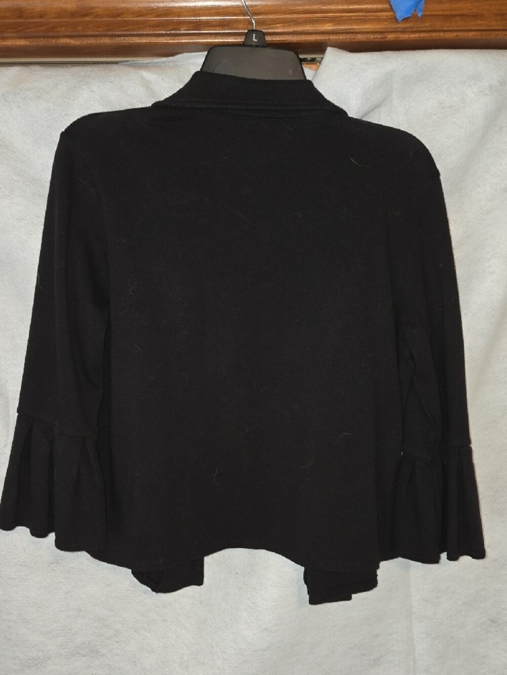 Cato Black Ruffled Sleeve Single-Button Jacket - Picture 6 of 6